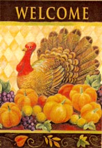 View Turkey Harlequin Garden Flag 12.5"x18" - T8269G