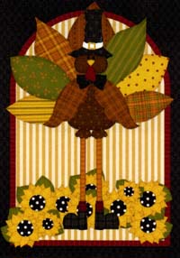 View Quilted Turkey Garden Flag 12.5"x18" - T8270G