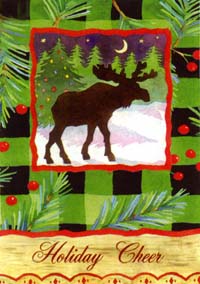 View Winter Moose Garden Flag 12.5"x18" - T8279G