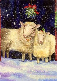 View Christmas Sheep Flag 28"x40" - T8280