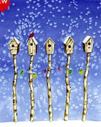 View Birdhouse Row Flag 28"x40" - T8285