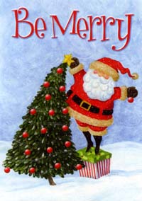 View Tip Toe Santa Flag 28"x40" - T8300