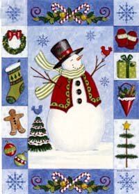 View Buttondown Snowman Flag 28"x40" - T8305