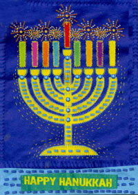 Bright Menorah Flag 28"x40"