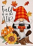 View Dyrenson Fall is in the Air Gnome Pumpkin Coffee Decorative Garden Flag, Autumn Maple Leaves Yard Outside Decorations, Buffalo Plaid Cheetah Polka Dots Farmhouse Outdoor Small Decor 12x18 - 