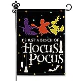 View Halloween Garden Flag Hocus Pocus Garden Flag Witch Halloween Decor Halloween Decorations Outdoor Vertical Double Sided Burlap Seasonal Yard Outdoor Decoration 12.5 X 18 Inch - 