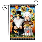 View Briarwood Lane Thanksgiving Gnomes Garden Flag Sunflowers Humor 12.5" x 18" - 