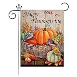 View Thanksgiving Garden Flag, Burlap Yard Flag For Thanksgiving Outdoor Decorations,Fall Garden Flag, Seasonal garden flags for Autumn Decoration, Pumpkin Garden Flags For Outside 12x18 Inch Double Sided - 