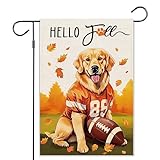 View Balgardekor Football Fall Golden Retriever Garden Flag For Outside Welcome Burlap Flag Fall Decorations Outdoor Dog Thanksgiving Holiday Yard Flag 12×18 Inch - 