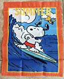 View Peanuts Snoopy Summer 14x18 inches Garden Flag Beach Ocean Surfing - 