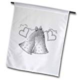 View Silver Wedding Bells Garden Flag, 18 by 27" - 