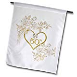 View 50th Golden Wedding Anniversary  Garden Flag, 12" x 18"  - 