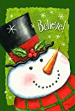 View Toland Home Garden Believe Snowman 28 x 40 Inch flag - 