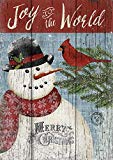 View Joy to The World Snowman House Flag - 