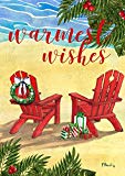 View Tropical Christmas Wishes House Flag  - 