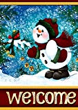 View Jingle Jangle Snowman 28 x 40 Inch Decorative Winter Christmas Welcome Cardinal Bells House Flag - 