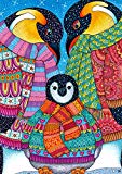 View  Penguin Parents  Decorative Colorful Winter Snow Animal Scarf Garden Flag - 