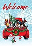 View Custom Decor Puppy Truck - Christmas Welcome - Standard Size, Decorative Double Sided, Licensed and Copyrighted Flag - Printed in The USA Inc. - 28 Inch X 40 Inch Approx. Size - 