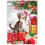 View " Christmas Kitten " - Double Sided, Garden Size, 12 Inch X 18 Inch Decorative Flag - 