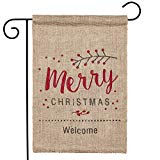View N&T NIETING Christmas Red Cherry Welcome Double-Sided Burlap Garden Flag - 11.8”W x 17.7" H - 