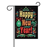View ALAZA Happy New Year Greeting Polyester Garden Flag House Banner 12 x 18 inch - 