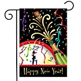 View Briarwood Lane Happy New Year Clock Garden Flag Champagne Bottle 12.5" x 18" - 
