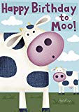 View Toland Home Garden Happy Birthday Moo 12.5 x 18 Inch Decorative Cute Cow Farm Animal Kid Party Garden Flag - 