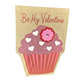 View Jolly Jon Happy Valentine's Day Garden Flag - Be My Valentine Burlap Flag – One Sided Yard Décor Decoration - Glitter Cupcake & Flower Applique Design - 12" x 17" Size - 