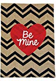 View Toland Home Garden Be Mine Heart 12 x 18 Inch Decorative Cute Valentine Chevron Burlap Flag - 