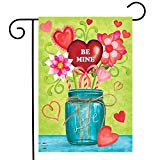 View Briarwood Lane Valentine's Mason Jar Garden Flag Primitive Floral 12.5" x 18" - 