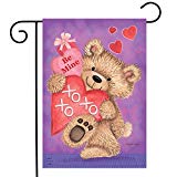 View Briarwood Lane Be Mine Bear Valentine's Day Garden Flag Love Hearts Teddy Bear 12.5" x 18" - 
