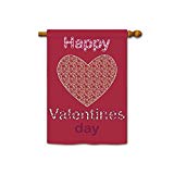 View KafePross Happy Valentine's Day Heart House Flag 28"x40" - 