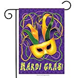 View Briarwood Lane Mardi Gras Garden Flag Mask Beads Holiday 12.5" x 18" - 