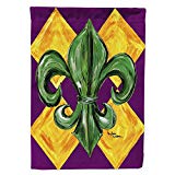 View Caroline's Treasures 8133GF Mardi Gras Harlequin Fleur De Lis Flag, Small, Multicolor - 