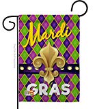 View Breeze Decor G168010 Mardi Gras Fleur De LYS Spring Mardi Gras Impressions Decorative Vertical Garden Flag 13" x 18.5" Printed in USA Multi-Color - 