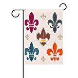 View alaza Duble Sided Beautiful Fleur De Lis Polyester Garden Flag Banner 12 x 18 Inch for Outdoor Home Garden Flower Pot Decor - 