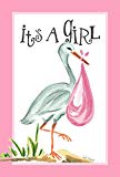 View Toland Home Garden It's a Girl 28 x 40 Inch Decorative Cute New Baby Pink Stork House Flag - 