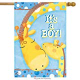 View Briarwood Lane It's A Boy House Flag Baby Shower Giraffes Welcome 28" x 40" - 