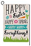 View Happy Easter Garden Flag Vertical Double Sided 12.5 x 18 Inch Sping Burlap Yard Outdoor Decor - 