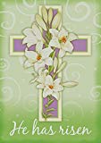 View Toland Home Garden Easter Cross 28 x 40 Inch Decorative Pastel Lily Flower He Has Risen House Flag - 
