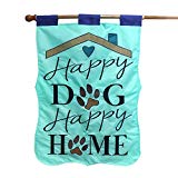View LAYOER Garden Flag 28 x 40 Inch Happy Dog's Home Double-Sided Applique Decorative - 