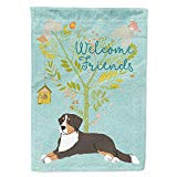 View Caroline's Treasures BB7579GF Welcome Friends Bernese Mountain Dog Decorative Garden Flag, Size, Multicolor - 