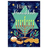 View Morigins Happy Hanukkah Garden Flag Double Sided Holiday Menorah 12.5 x 18 Inch - 