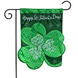 View Briarwood Lane Shamrock St. Patrick's Day Applique Garden Flag Clover Sculpted 12.5" x 18" - 